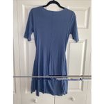 Michael Stars  Womens XS Blue Faux Wrap Tee Dress Cotton Modal Jersey NEW Photo 4