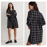 Madewell NEW  Collarless Shirtdress in Windowpane Size Small Photo 1