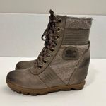 Sorel Lexie Waterproof Leather Wedge Boot Size 8.5 US Photo 4