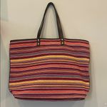 Striped Multicolor Tote Bag like new Red Photo 0