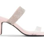 Black Suede Studio Cali SILVER Glitter Slide Sandal Womens Size 38.5 Photo 1