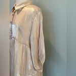 Umgee  Shimmery Metallic Cream colored tunic mini dress/shirt Size XLarge Photo 3