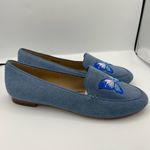 Talbots Ryan denim embroidery butterfly flats women’s Size 6M Photo 1