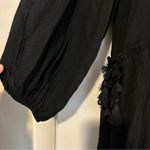 Pomander Place Ophelia Black Boho Tassel Detail Long Sleeve Gauze Dress Large Photo 3
