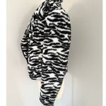 Sanctuary Abstract Moto Jacket Textured Tiger Teddy Fleece Black and White Small Photo 4