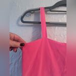 Vintage Malbe Hot Pink 100% Silk Square Neckline Tank Top, Elastic Back Band; 6 Photo 1