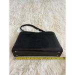 Vintage 50s Style Top Handle Handbag Black Lizard Print Purse Gold Hardware Photo 7