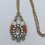 Handmade Bronze-Tone Multicolor Glitter Sparkle Rhinestone Necklace Photo 3
