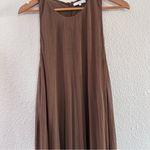 Vince  Brown High Neck Pleated Midi Dress Size Large Photo 2