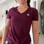 Adidas Maroon V Neck Running Tee Photo 0