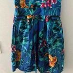 𝅺Jane Norman London Floral Tropical Print Beach Shirt Dress Blue Size 6 Photo 6