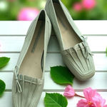 Enzo Angiolini Light Green Seashell Leather Loafers Flats Size 5.5 Photo 0