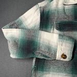 Hollister Boyfriend Fit Flannel Shirt Womens XS Jacket Green White Plaid Pockets Photo 5