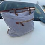 Myra Blue and White Chevron Tote Bag Photo 7