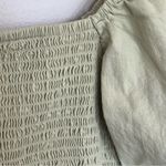 LA Hearts  Green Cotton Smocked Ruffle Long Sleeve‎ Babydoll Crop Top Small Photo 4