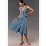 Reformation Sebastien Denim Midi Dress Blue Photo 2