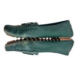 Tory Burch Lowell 2 Driver Green Tumbled Leather Slip On Loafer Photo 5