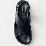 ALOHAS NICO BLACK LEATHER SANDALS Photo 1