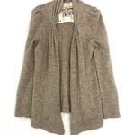 Anthropologie Tokyo Map Beige Wool Cardigan Sweater Womens M Boho Structured Photo 0