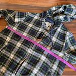 LL Bean Relaxed Fit Cotton Flannel Hooded Full Zip Shirt Jacket Shacket Blue Size undefined Photo 6