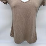 H&M Tan Short Sleeve V-Neck Top Photo 2