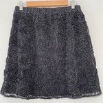 Studio M black white polka dot floral appliqué sheer overlay skirt Photo 2