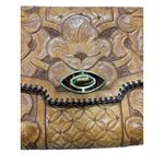 Vintage Tooled Leather Clutch Purse Floral Design Southwestern Boho Embossed Brown Photo 3