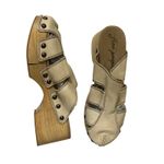 Free People New  Libra Leather Fisherman Wedge Wooden Clogs Photo 6