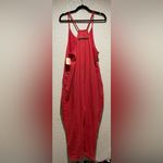 Free People Movement NWT Hot Shot Onesie Jumpsuit Winterberry Size S Red Photo 3