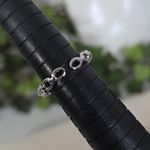White Gold Filled Chain Link Clamper Bangle Bracelet Adjustable Ring Set Silver Photo 3