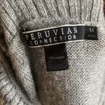 Peruvian Connection Size M// Long Sleeve Grey Henley Knit Alpaca Sweater Photo 5