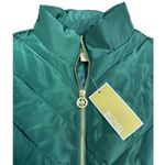 Michael Kors Quilted Puffer Vest Green Zip Front Logo Charm Womens Size Small Photo 1