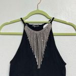 ZARA Black Seamless Jewel Halter Crop Top Sz XS Photo 2