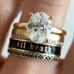 TIL DEATH Gold and Black Bridal Band Size 5​ Photo 0