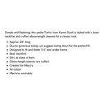 Karen Scott Petite Solid Black Boat Neck 3/4 Sleeve Cotton T-Shirt Size Small Photo 10