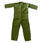 Offon Olive Green Linen Cropped Jumpsuit Photo 0