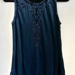 Lucky Brand ‎ Embroidered Tank Top Boho Western Festival Hippie Large Photo 0