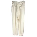 Reformation  Tencel Lyocell Pleated Wide Leg Pants Beige Size 10P Career Casual Photo 2