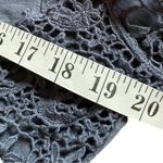 Sundance Lily's Paramour Navy Crochet Longsleeves Top Women’s Size Medium A7 Blue Photo 5