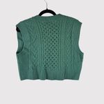 Babaton Aritzia  Womens Vest Green Emporia Merino Wool Cable Knit Sweater Small Photo 2