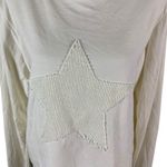 S’edge Cream White‎ Long Sleeve Star Pullover Sweatshirt Large Casual White Photo 1