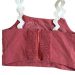 PRETTY GARDEN Rose Pink White Curvy Strap Crop Top Size Small Photo 2