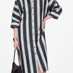 Madewell  Dolman Midi Shirtdress in Stripe Poplin Size XS Photo 0
