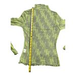 Women Y2k Style Lace Layering Tops Long Sleeve Mock Neck Sheer Mesh Tee Shirt S Green Photo 4