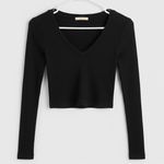 Bozzolo Women’s Long Sleeve Casual Crop Top Photo 0