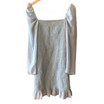 Aritzia  Wilfred Ballad Dusty Blue Smocked Long Sleeve Mini Dress Size M Photo 9