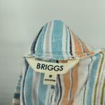 Briggs New York Briggs Linen Blend Pull On Shorts Blue Orange Stripe Pockets Drawstring Size M Photo 6