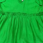 Who What Wear  Women's Bright Green Linen Blend Tie Shoulder Top Size XS Photo 3