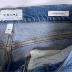 frame denim Le High Straight Raw Edge Side Slit in Imogen Dip Size 26 LHSTRAS204 Photo 8