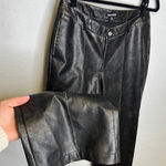 Pretty Little Thing  Black Faux Leather Straight Leg Pants Women's Size US 8 Photo 0